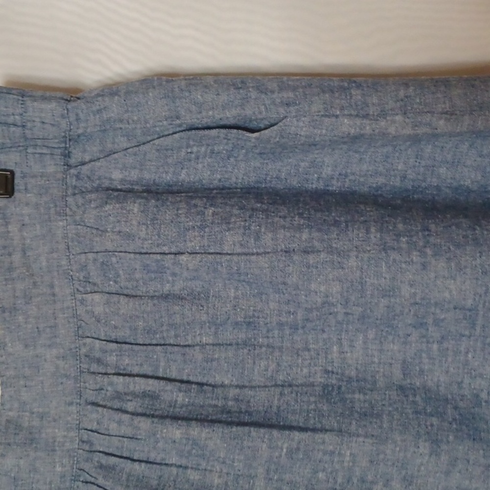 Loft Women's Blue Linen Blend Pull-on Skirt. Size L - Picture 4 of 8